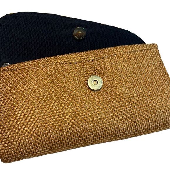 Envelope clutch contrast print warm colors snap & zip closure purse - Picture 9 of 11